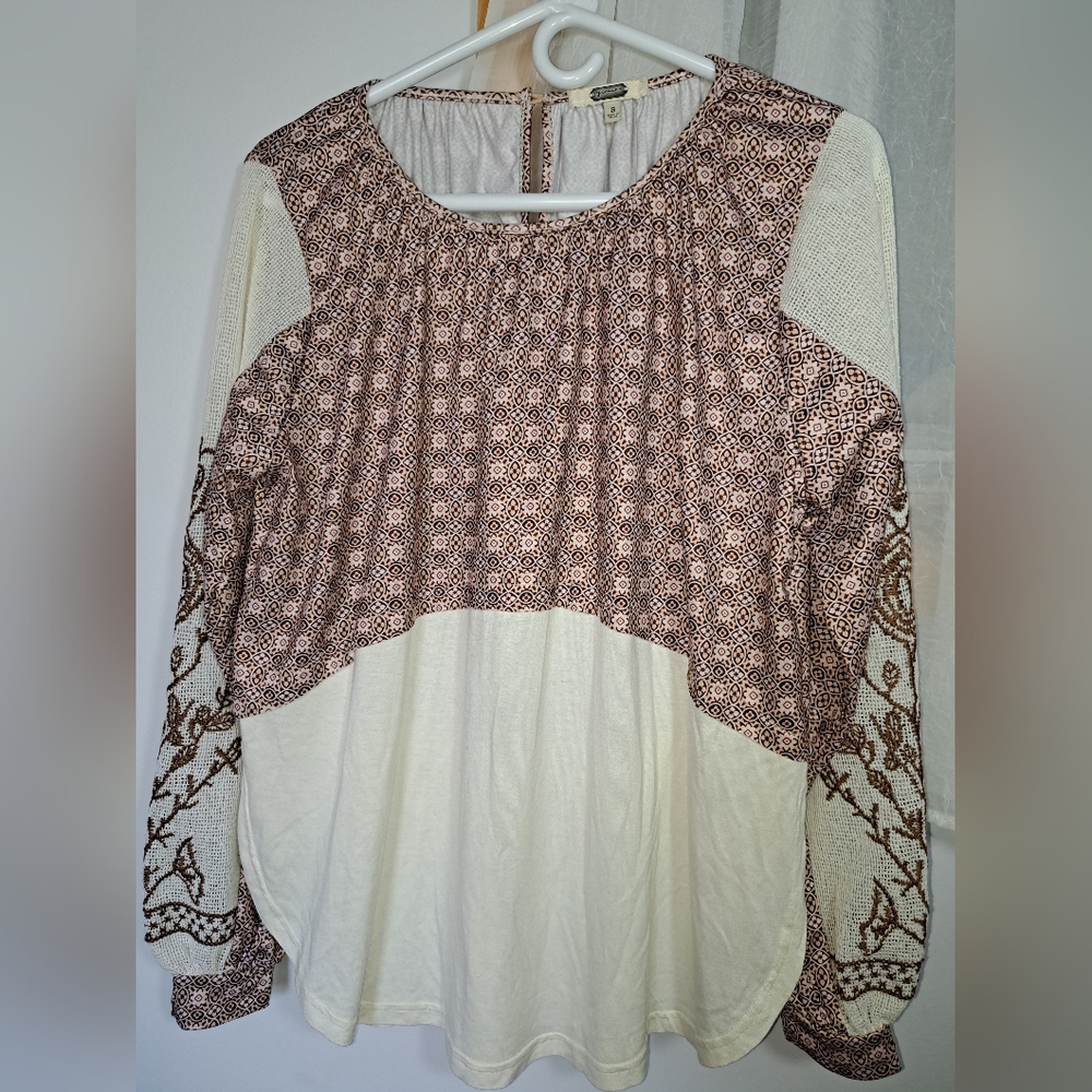 Brown and Cream Patterned Dress